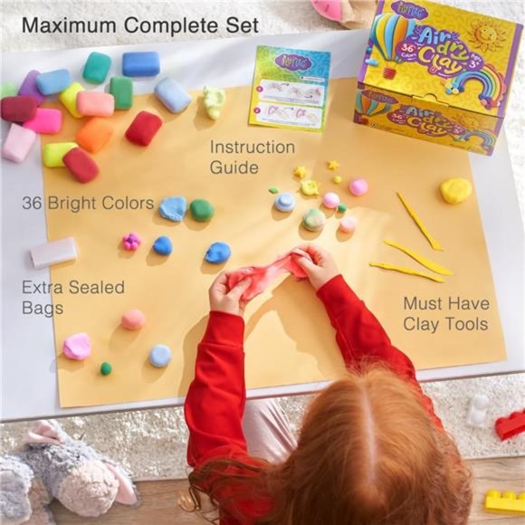 Air Dry Clay 36 Colors,Soft &Ultra Light,Modeling Clay for Kids with Accessories - Picture 2 of 7